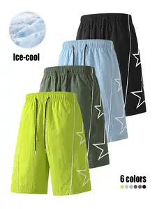 Men's pocket waist shorts, lightweight and breathable sports shorts, suitable for casual and comfortable running and fitness, suitable for all seasons men's bottoms