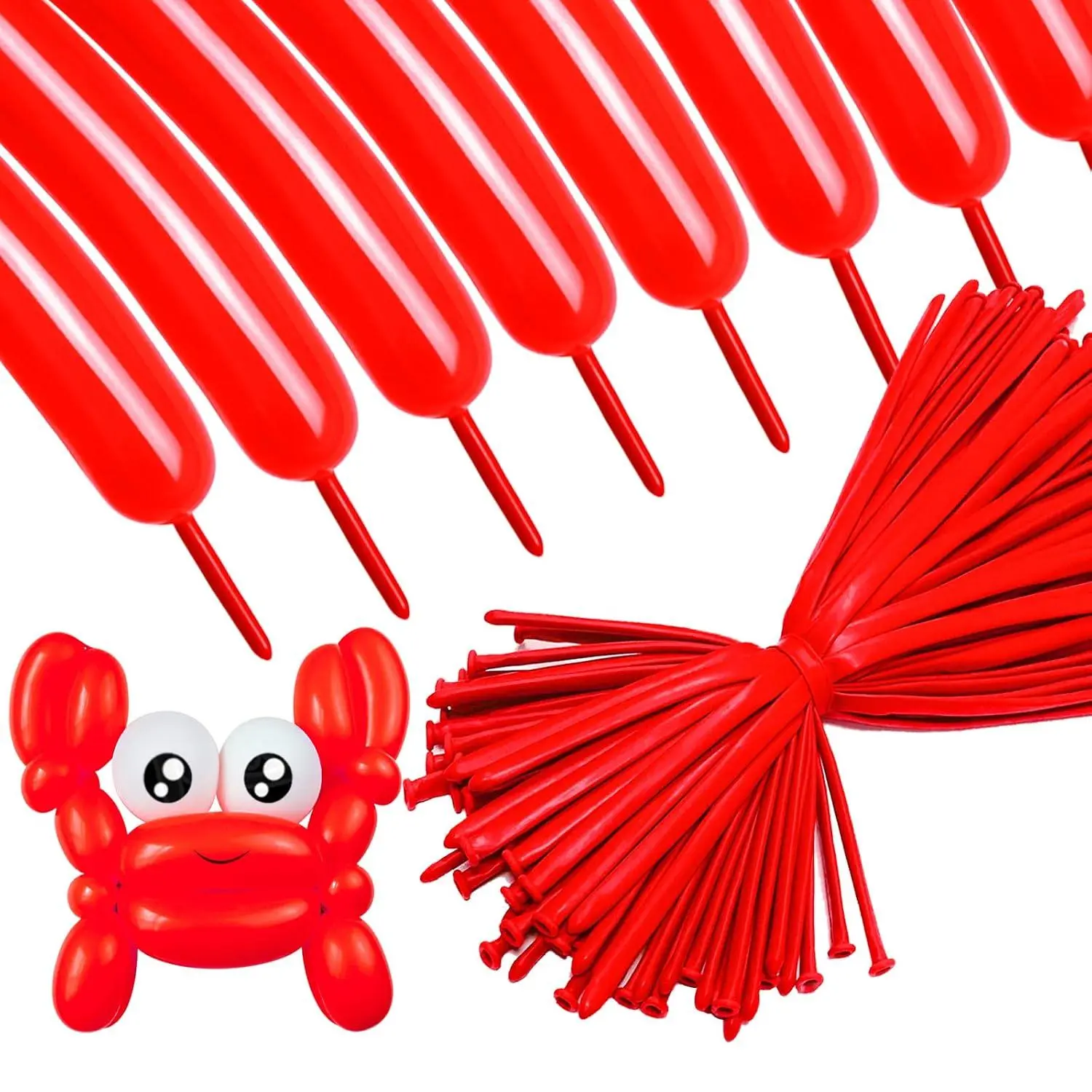260 Long Balloons 100 Pack Red Twisting Animal Balloons Thickening Latex Modeling Long Magic Balloons For Animal Model Weddings Birthdays Festival Party Decorations