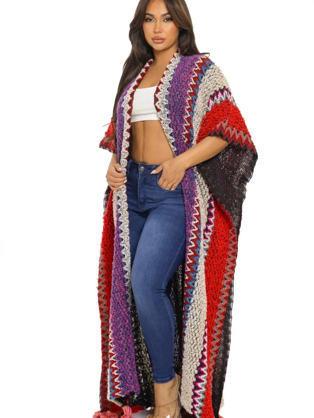 New Chic Misa Kimono (Red & Purple)