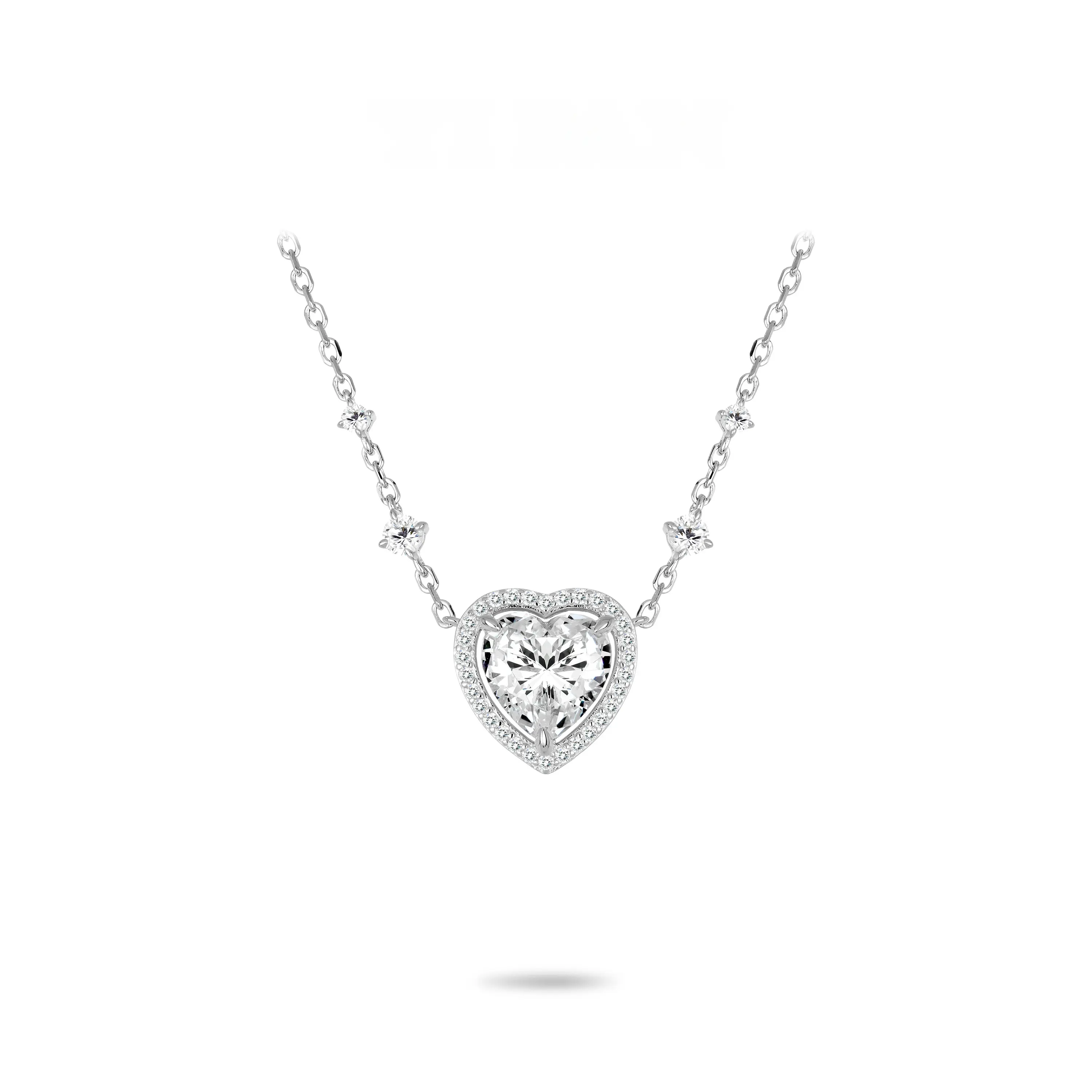 VAMERAY #2352 6.5 Carat Heart Cut Pave Halo Pendant Necklace