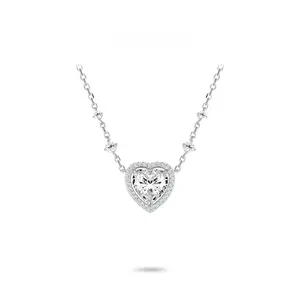 VAMERAY #2352 6.5 Carat Heart Cut Pave Halo Pendant Necklace