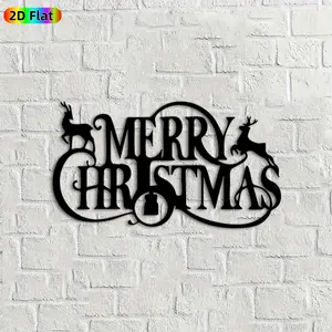 1pc Merry Christmas Deer Metal Wall Art,Merry Christmas Deer Statue Mural, Ideal Gift for Christmas, New Year, Holiday Decor Enthusiasts,  Perfect for Indoor Wall & Outdoor Fence Christmas Decor Enthusiasts