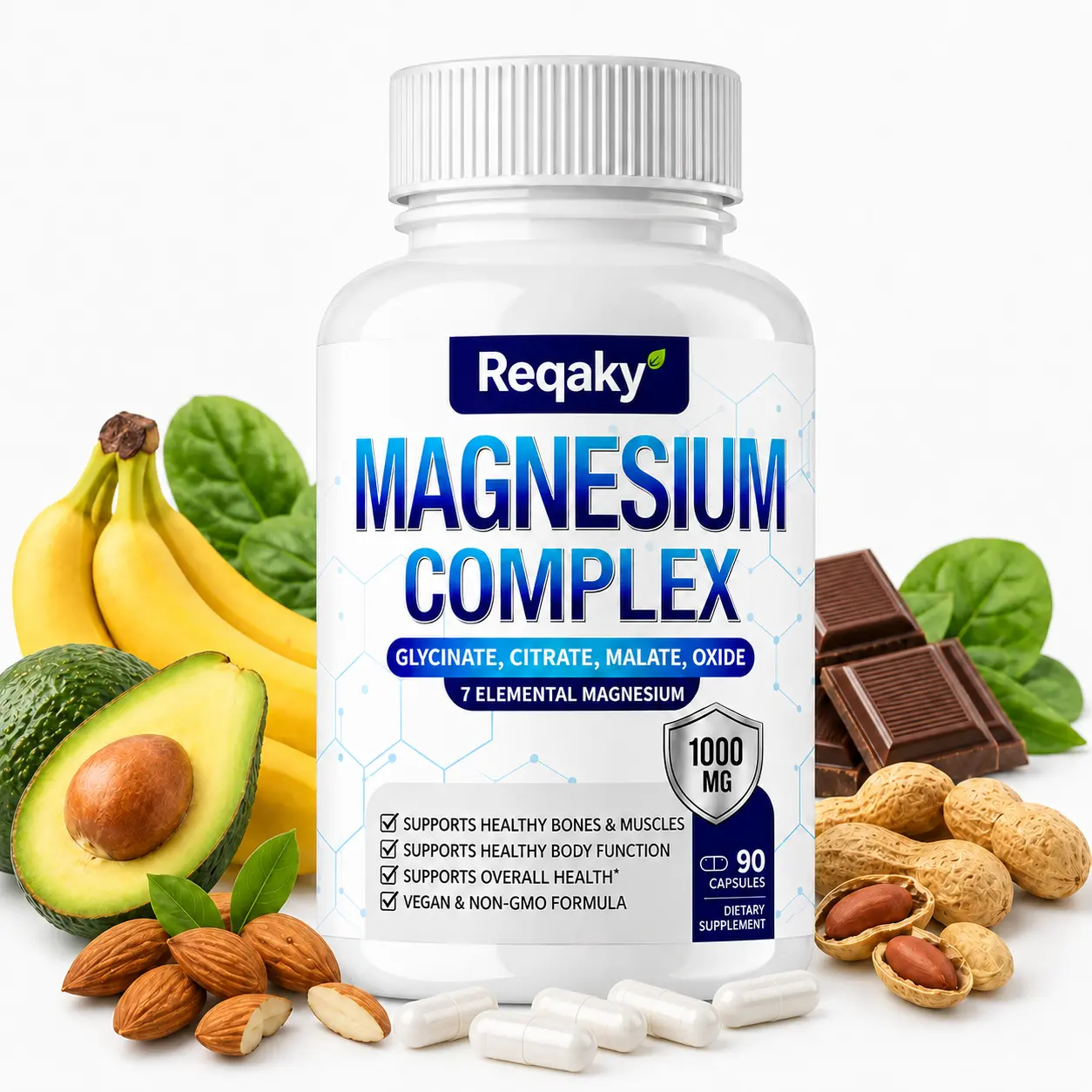 Magnesium complex Glycinate 500mg Magnesium Supplement 90 Capsules Magnesium complex Glycinate 500mg Magnesium Supplement 90 Capsules