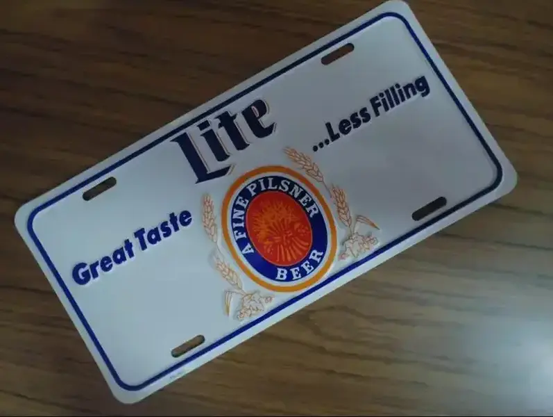 [Vintage Beer Style] Millers Lite Funny License Plate, Aluminum Metal Vanity Car Tag, Retro Beer Front License Plate, Man Cave Bar Truck SUV Auto Decor, Gift for Men