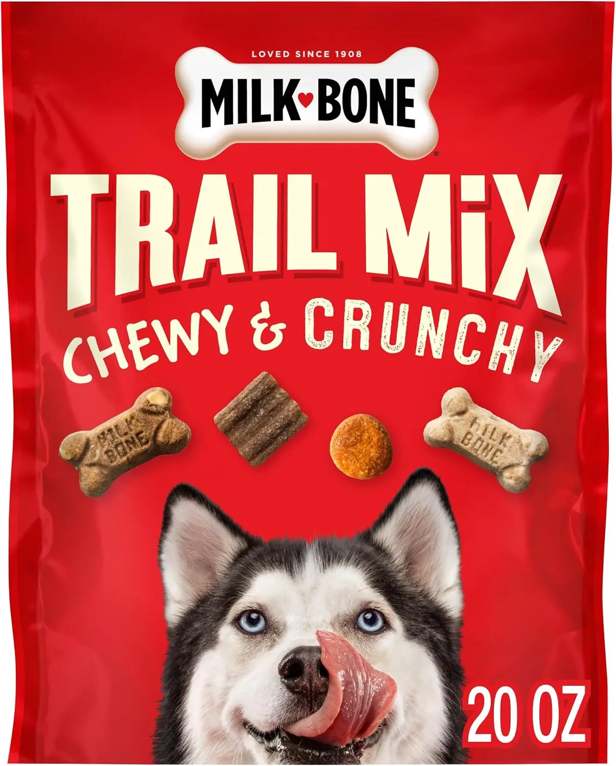 Milk-Bone Trail Mix Dog Treats, Universal Protein-Rich Real Beef & Sweet Potato Flavor, 20 oz Bite-Sized Snacks with Chewy Crunchy Fun Shapes & Textures, Oat-Based