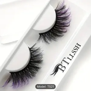 Thick Curling 19mm Fluffy Wispy False Eyelashes - End Eye Colored Lashes for Music Festival - Cosmetic, Makeup Lash Extensions Eyelash Extension Eyelashes Extensions Lash Extension
