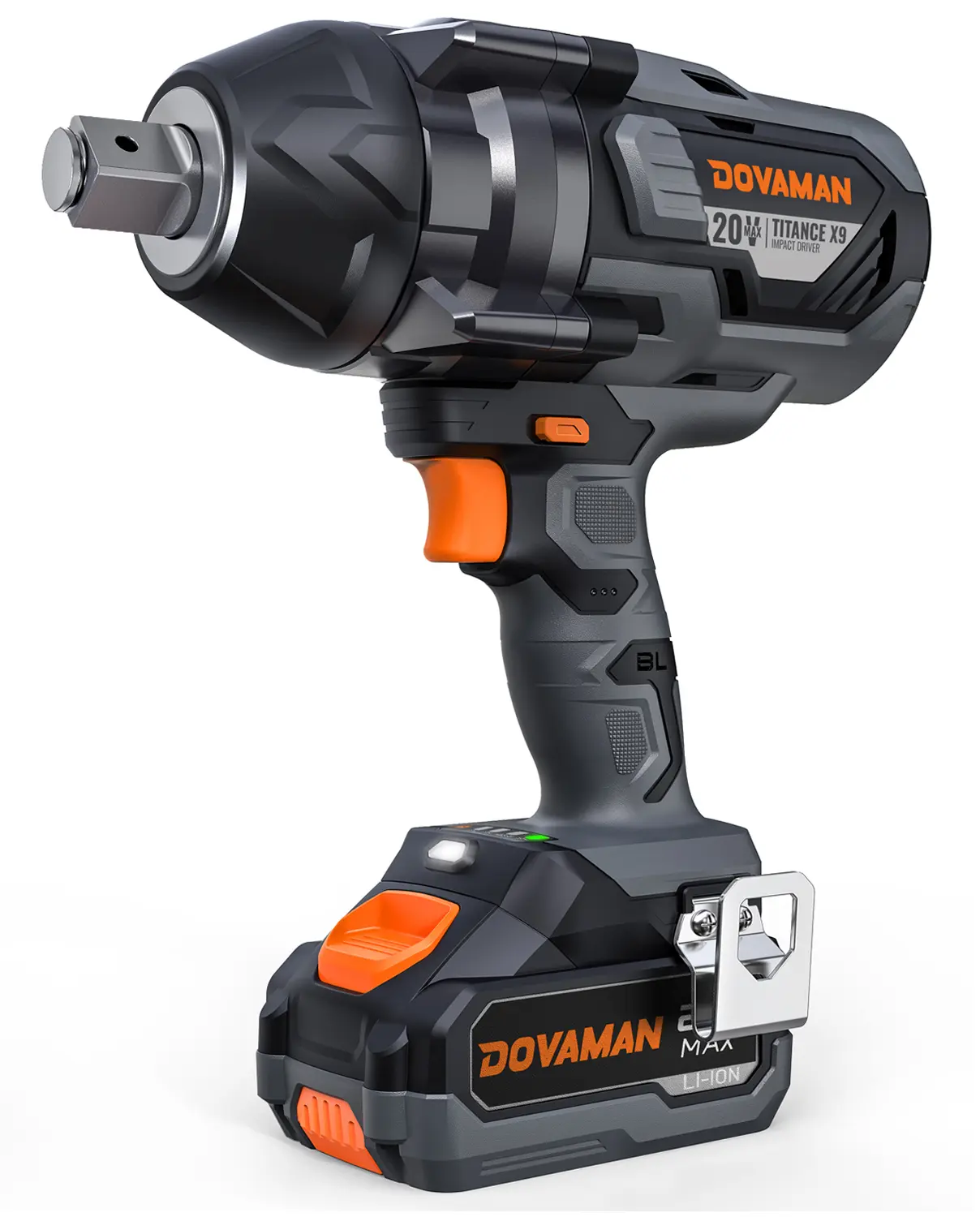 #summerfinds DOVAMAN TITANCE X9 Brushless Impact Wrench, 3/4'' Impact Wrench 1650 FT-LBS High Torque, 20V Cordless Impact Gun with 5-Mode Control, 4.0Ah Battery, Fast Charger, Electric Impact Driver for Heavy Duty Work Power Tools,#Summervibes