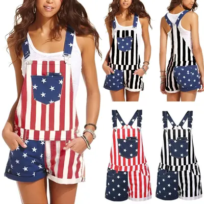 Red White and Blue Overalls Women TikTok Shop