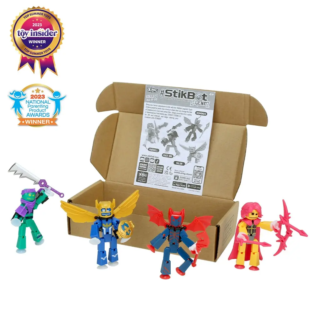StikBot Legendz Hero Pack | Series 1 - Valor, Ruebell, Dominus