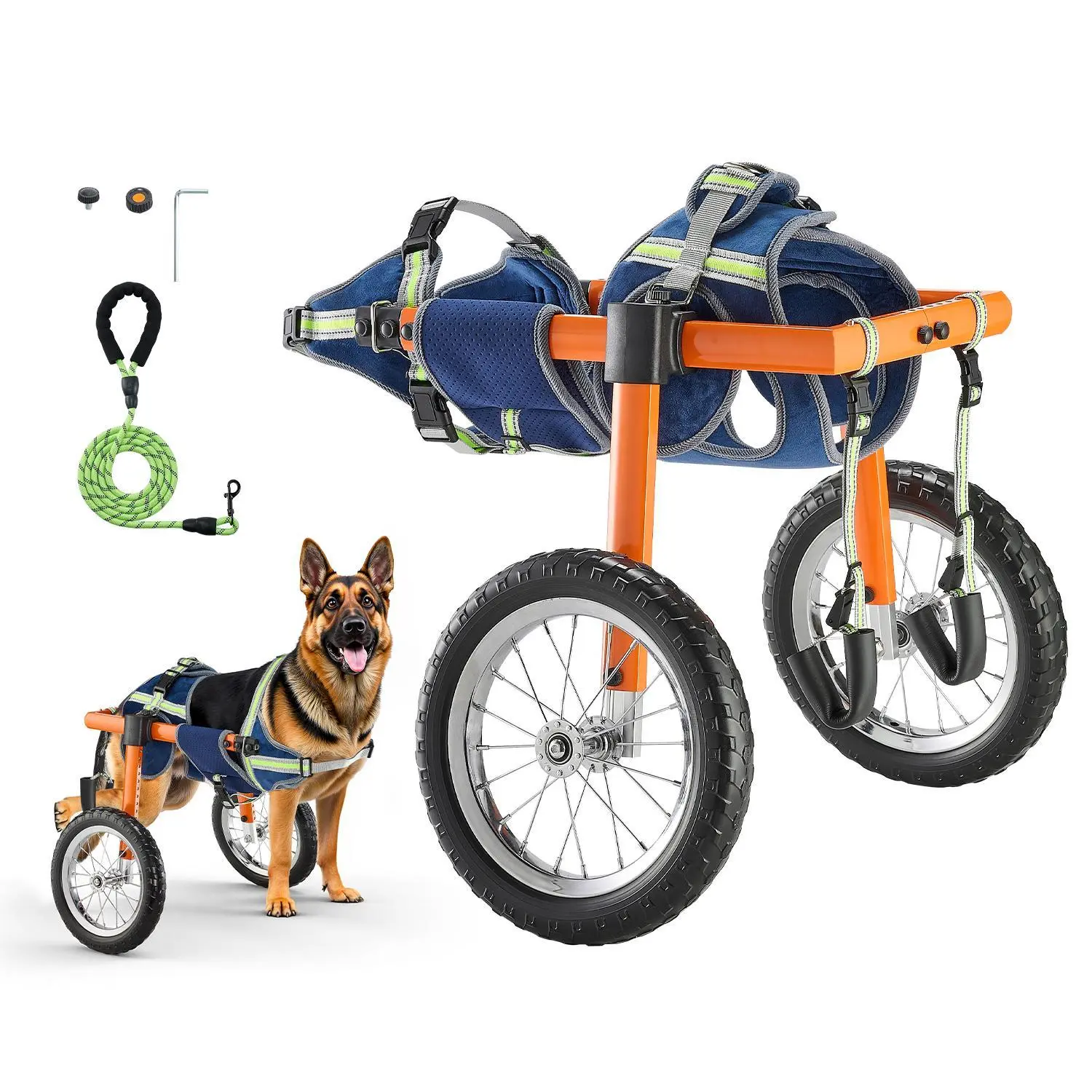 【SummerFinds】VEVOR Dog Wheelchair for Back Legs, Lightweight 2 Wheels Pet Wheelchair, Height, Width & Length Adjustable, Dog Cart with Shock-Absorbing Wheels, for Injured, Disabled Dogs 48-88 lbs, Large