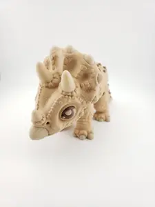 Multi-Color Flexi Triceratops - 3D Printed Dinosaur, Desk Accessory, Posable Figure, Toonz Factory, Unique Gift Idea for Dino Lovers