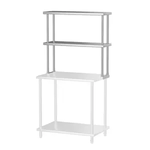 Stainless Steel Overshelf Shelves for Work & Prep Table 12 in x 36 in, 2 Tier Double Deck Overshelf with Adjustable Shelf, Commercial Countertop Shelf for Kitchen, Restaurant