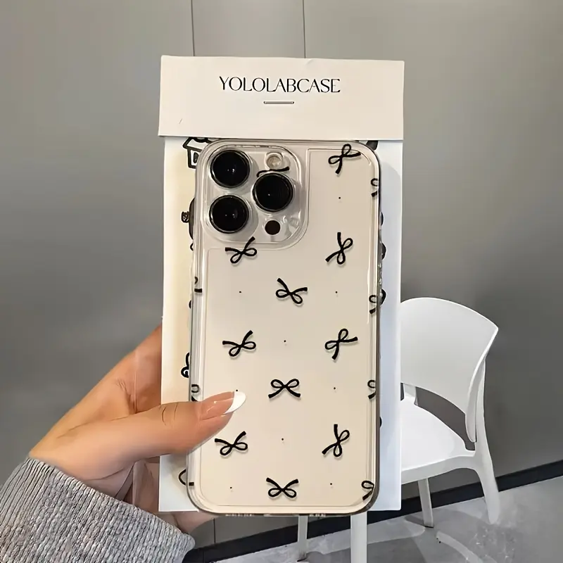Black Bow Tie Space Shell Phone Case - Smartphone, Cellphone, Handheld Device Protection for iPhone 12,13,17 Air & Samsung Galaxy A/S/Note Series