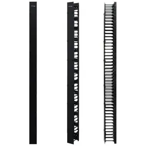 212 MAIN Wavenet 3048-N 78 in. Black Plastic High Single-Sided Vertical Cable Manager - Cable Guide, Vertical Run Panel