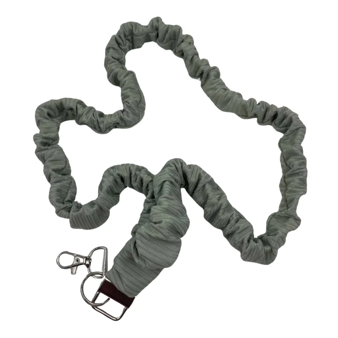 The MATCHA SAGE Scrunchie Lanyard - 19" Handmade Lanyard for Keys, IDs, Badges, and Hand Sanitizer - Soft Fabric