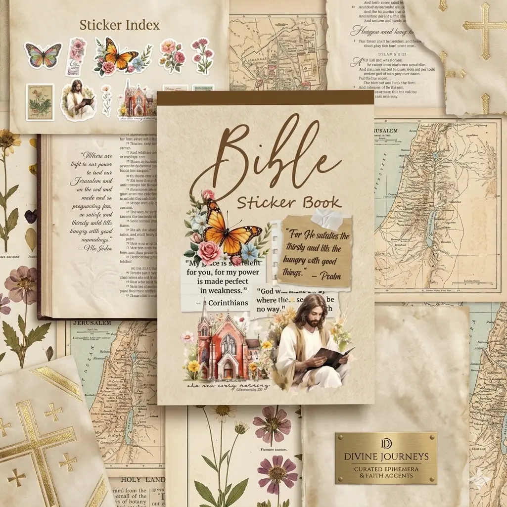 350+ PCS Inspirational Christian Decoration Stickers - Scrapbooking Ephemera, Colorful Paper Sticker Decals for Journaling, Bible Study, DIY Crafts, Water Bottles, Laptops, Religious Gifts for Kids & Adults, Decoration Sticker