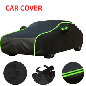 Car Cover Waterproof All Weather, UV Protection Windproof Outdoor FullCar Cover, Full Exterior Covers For Sedan SUV Hatchback Coupe For Automobiles Sun UV Rain Snow Sand Protect Vehicle Painting Black-YXXL