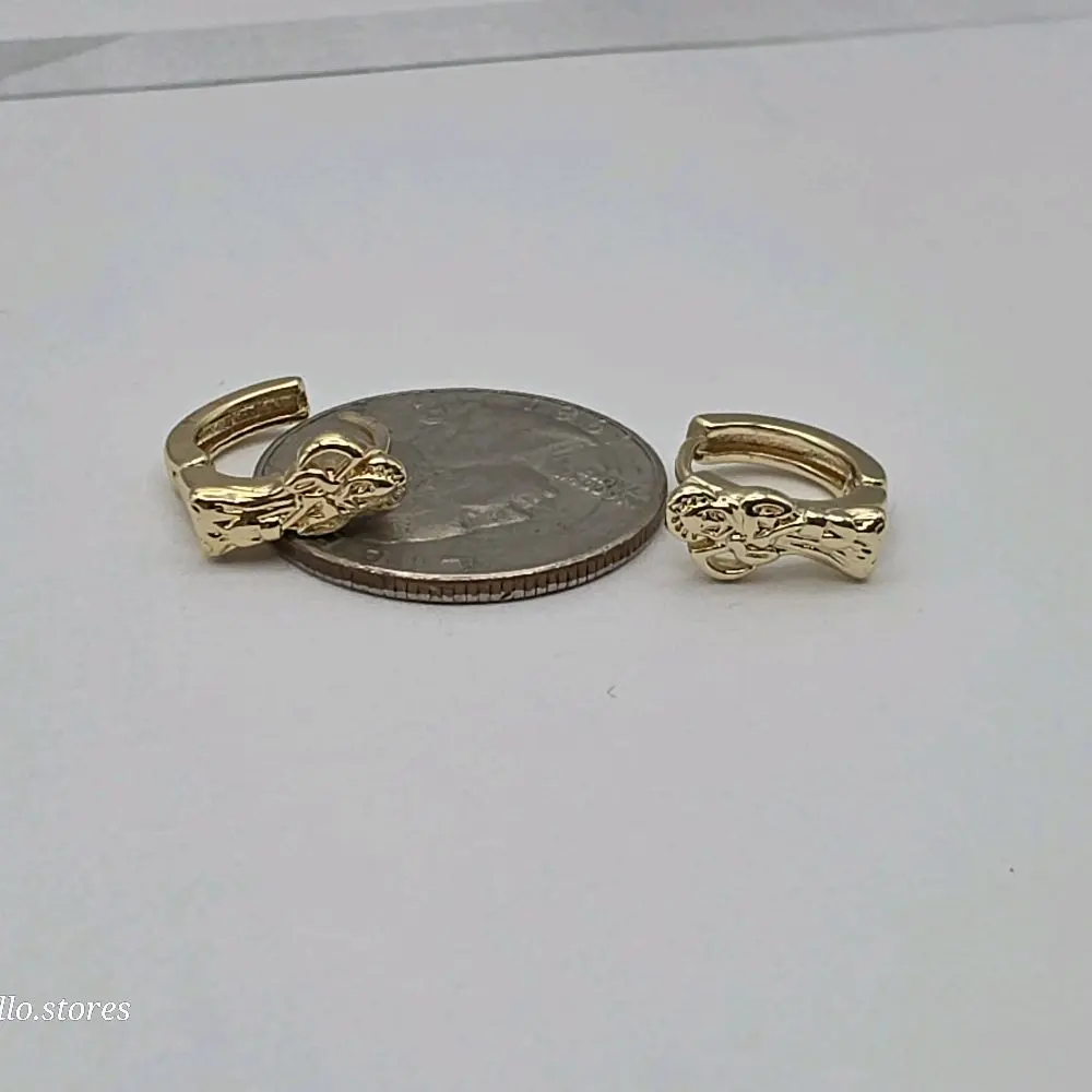THE GRIM REAPER/LA SANTA MUERTE small hoops earrings  gold-plated