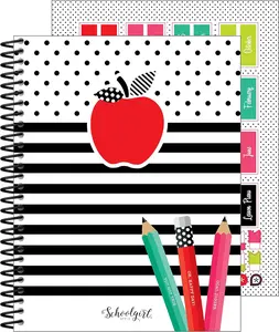 Schoolgirl Style Black, White and Stylish Teacher Planner—Undated Weekly/Monthly Lesson Plan Book and Record Organizer for Classroom or Homeschool (8 inches x 11 inches), multi (105029)
