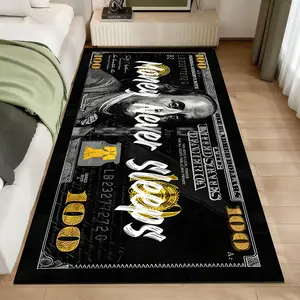 Trendy Dollar Bill Home Decorative Rug, Soft Comfortable Carpet for Bedroom Bedside, Living Room Hallway Abstract Area Rugs, Suitable for Kitchen Balcony Laundry