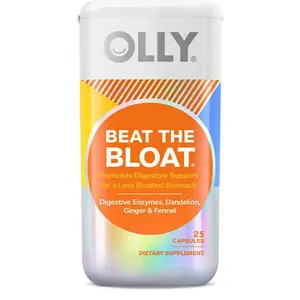 OLLY Beat The Bloat Capsules, Digestive Support Enzymes, Supplement for Women - 25 Count