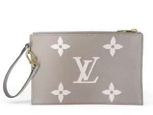Pre-owned Louis Vuitton Leather Shoulder Bags Empreinte Monogram Giant Neonoe MM Pochette Tourterelle Creme