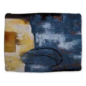 360 Stand Braided Polyester Placemat - 14x18 in. Numeric Sizes, Stylish Abstract Art Blue Modern Tableware, Tabletop & Bedroom Use Accessory Compatible with Coasters