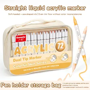72 Colors Acrylic Paint Markers Set, Acrylic Marker Pen, Dual Tip for Paper Drawing, Stone Painting, DIY Crafts, Album Making, Portable Gift Box Packaging