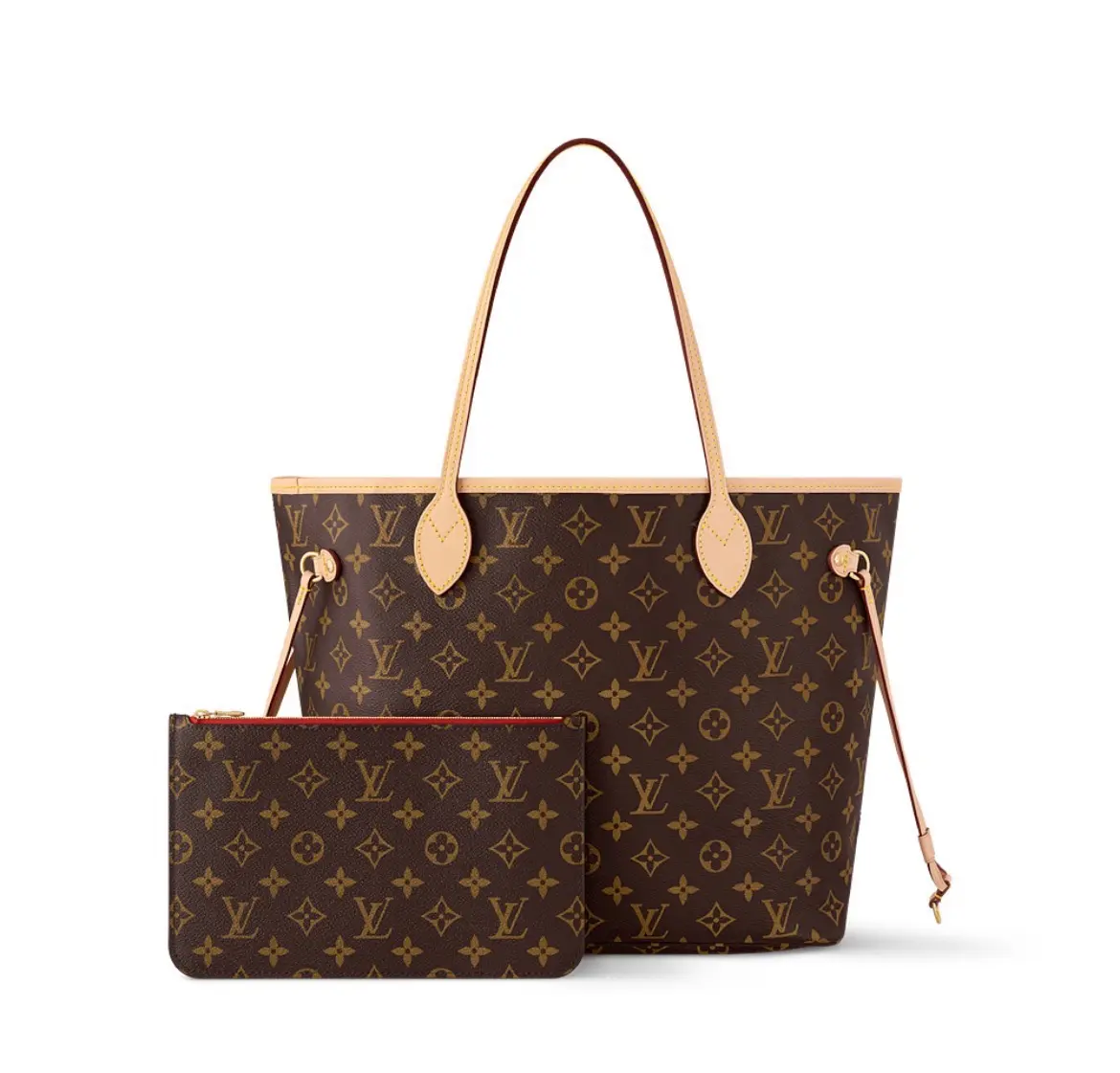 Pre-owned Louis Vuitton Neverfull MM Monogram Red Interior【2603615】