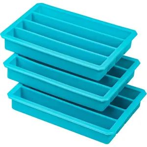 Silicone Ice Cube Trays For Water Bottles, Ice Cube Mold 12 Cavity, Easy Release Long Ice Cube Sticks For Bottled Beverage,Soda,Sport Drinks,Burritos Egg, Pack of 3