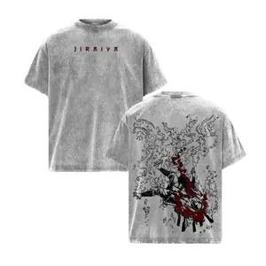 Jiraiya Vintage Washed Oversized T-Shirt, Naruto Anime Graphic Tee, Legendary Sannin Manga Shirt, Heavy Cotton Streetwear Casual Apparel, Unisex Top, Gift for Naruto Fans