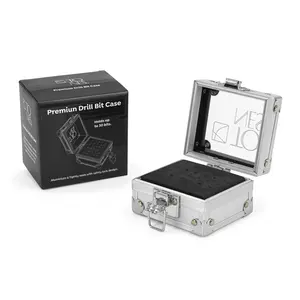 Premium Nail Drill Bit Case - Holds 30 Bits, Dust-Proof, Compact Storage, Lightweight Aluminum Box with Transparent Cover & Sponge Inserts for Nail Tech Organizer