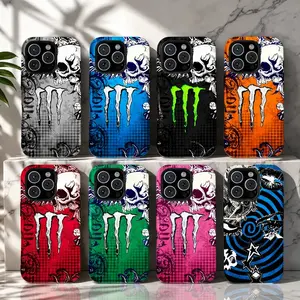Monster Skull Claw Phone Case, Energy Drink Style Edgy Streetwear Tough Case for iPhone 17 16 15 14 13 12 11 Pro Max
