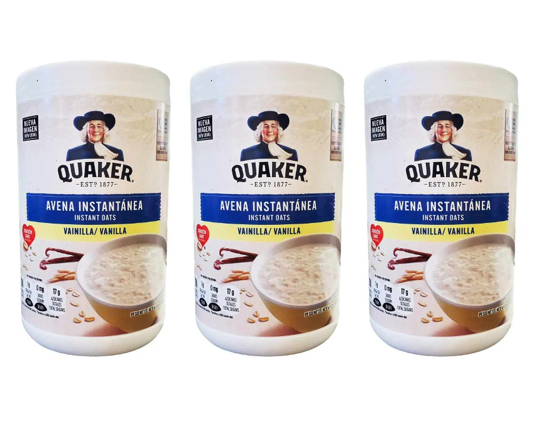 Quaker Instant Oatmeal - Vanilla Flavor, 100% Whole Oats, 34.8 oz Pantry Staple Food, Ambient Shelf Stable, High Protein, Good Source of Protein & Fiber, All Ages Breakfast Oatmeal