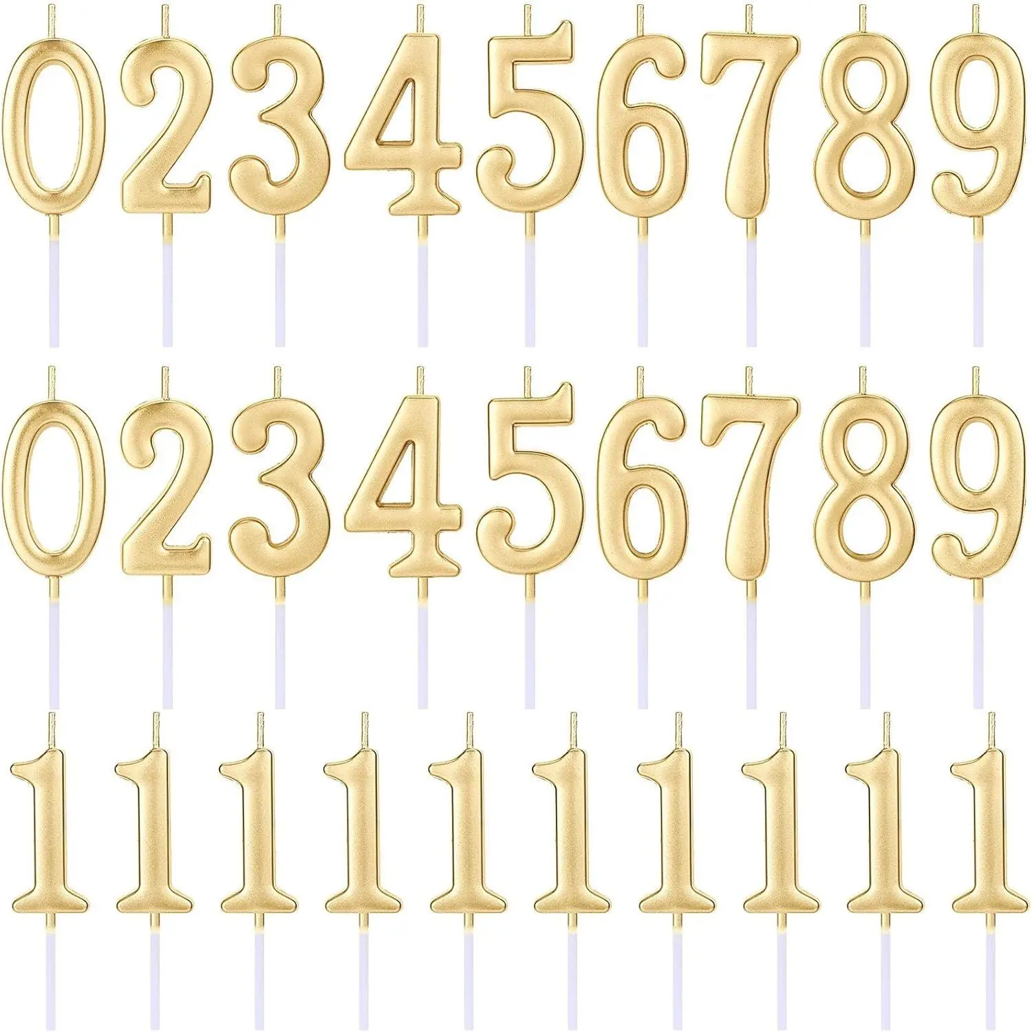 28 count Number Birthday Candles Champagne Number Candles Cake Candles for 1st Birthday to 18th Birthday Decoration, Wedding Anniversary, Party Celebration,  Showers (Champagne)