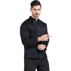 Unisex Men's Long Sleeve Chef Coat Jacket Restaurant Kitchen Cooking Chef Uniform CFM0057
