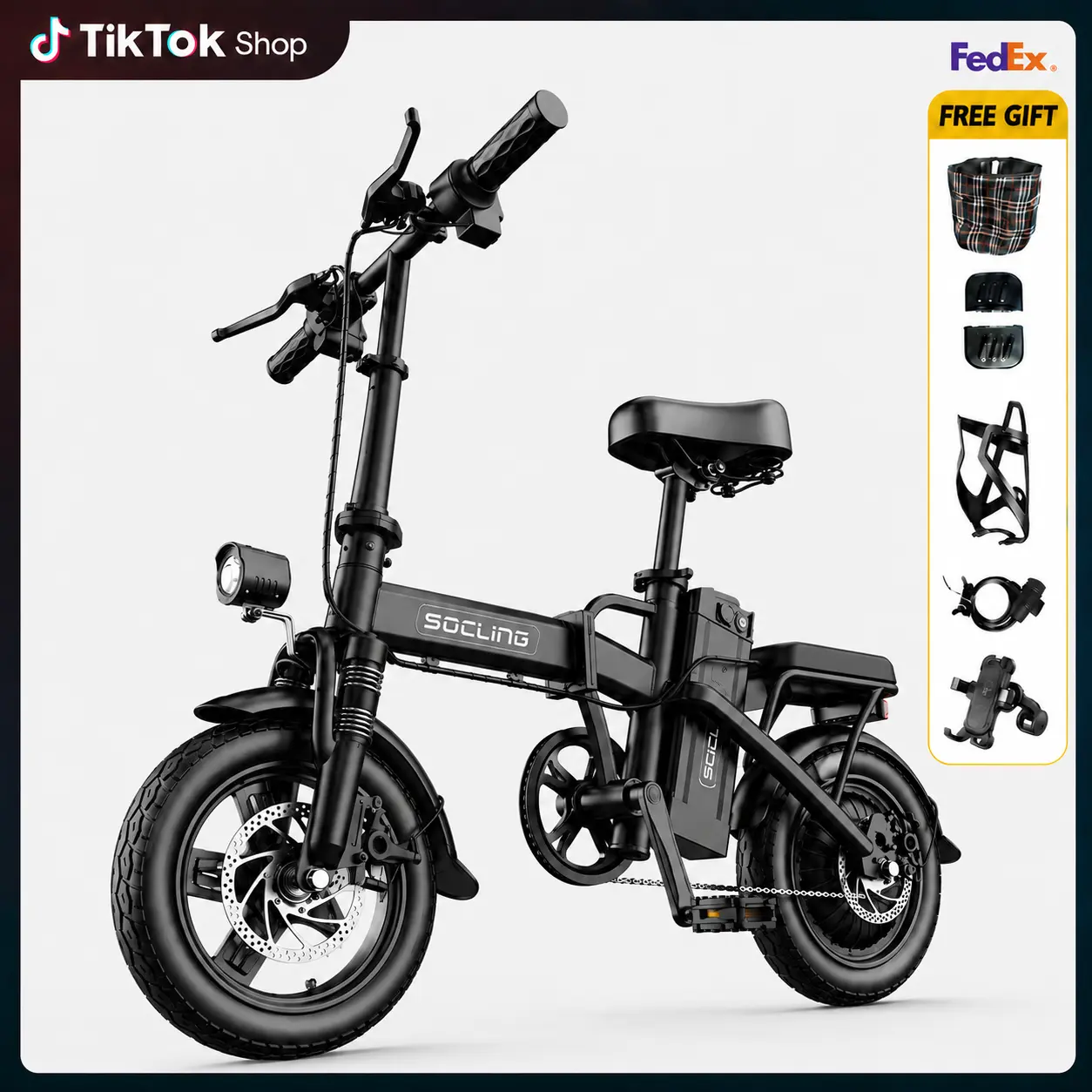 Lightweight Folding Bike for Adults, Urban Commuter Ebike with 500W Brushless Motor (1000W Peak), 14-Inch Tires, UL2849 Certified, Brushless Design, Folding Commuter Ebike, Suspension Ebike