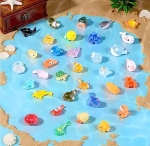 50 Pcs Mini Ocean Resin Animals Figures 50 Styles Tiny Sea Animal to Hide Little Animals Figures for Aquarium Decorations Fish Tank Ornaments Fairy Garden Miniature Landscape Dollhouse Accessories