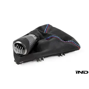 IND F8X M3 / M4 Matte Carbon + Alcantara Shift Boot Set - Straight Stitch