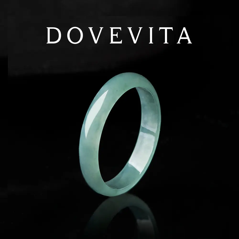 Skinny Jade Ring - Green Crystal Stacking Ring - Natural Gemstone Ring - Boho Jewelry - Gift for Her DOVEVITA