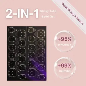 SASSYTIP Upgraded UV tabs-10 sheet 240pcs, Press On Nails Sticky Tabs, UV Nails Glue Tabs, Waterproof and Long-lasting; Super Sticky Fake Nail Stickers; Transparent Flexible for Manicure