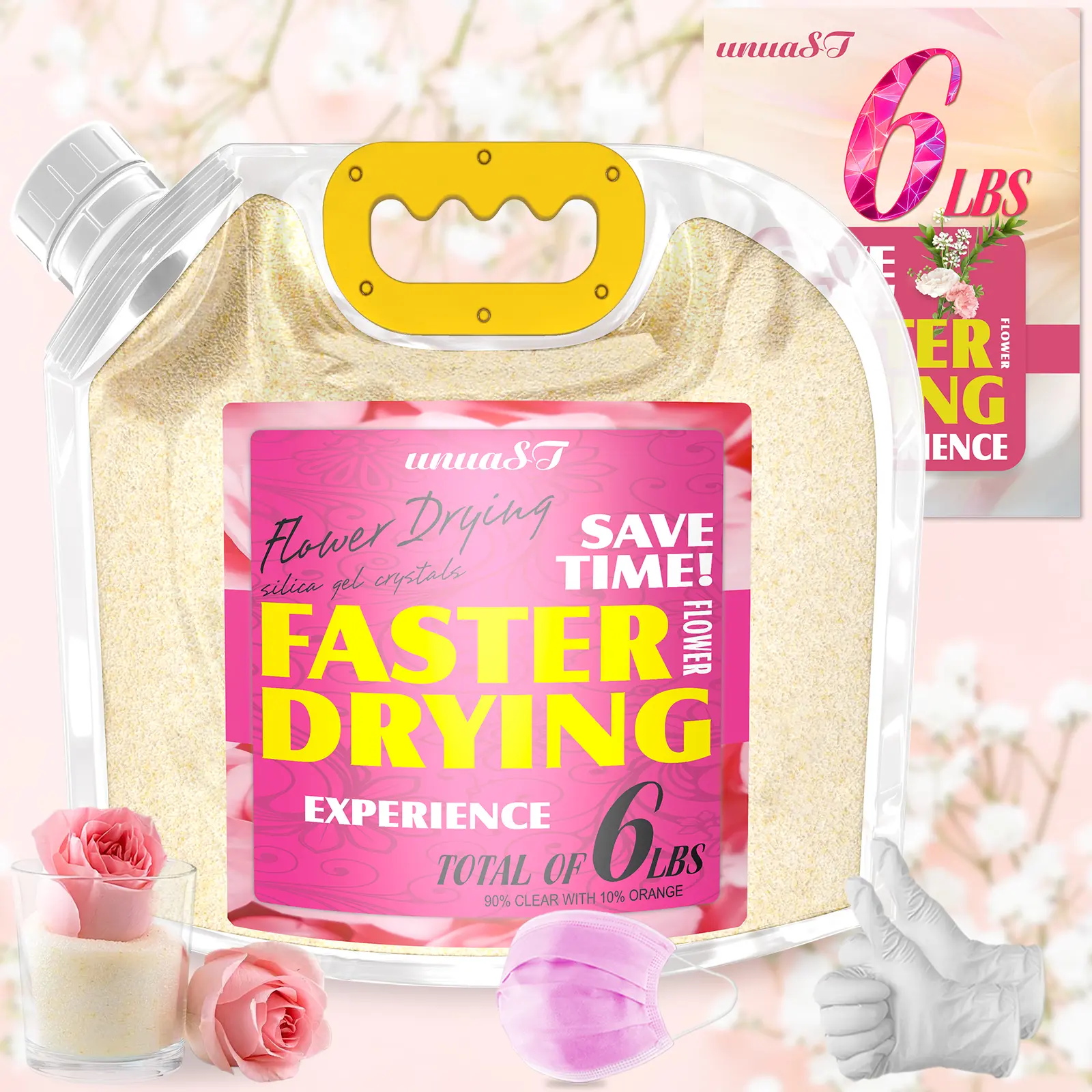 6 LBS Silica Gel for Flower Drying – Reusable, Color Indicating Crystals