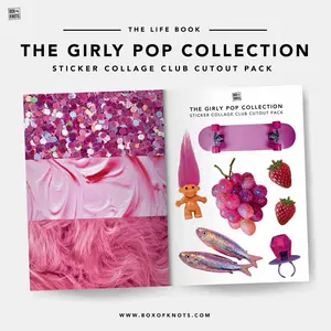 The Girly Pop Collection | Pop Punk | Just a Girl | DIY Collage Cutout Journal Kit | Full Sheet Sticker Adhesive | Scrapbooking | Journal Stickers | Matte | Decorative Junk Journaling Decor