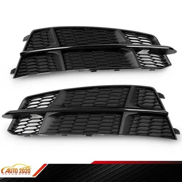 Front Bumper Fog Light Cover Grille Pair, Automotive Car Accessories for AUDI A6 C7 S-Line 2015-2018, Car Light Decorative Component