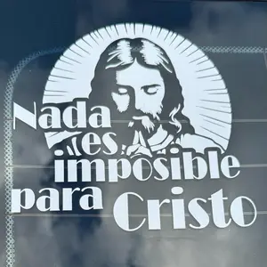 Sticker de Cristo - Nada es Imposible para Cristo - Spanish Text Design