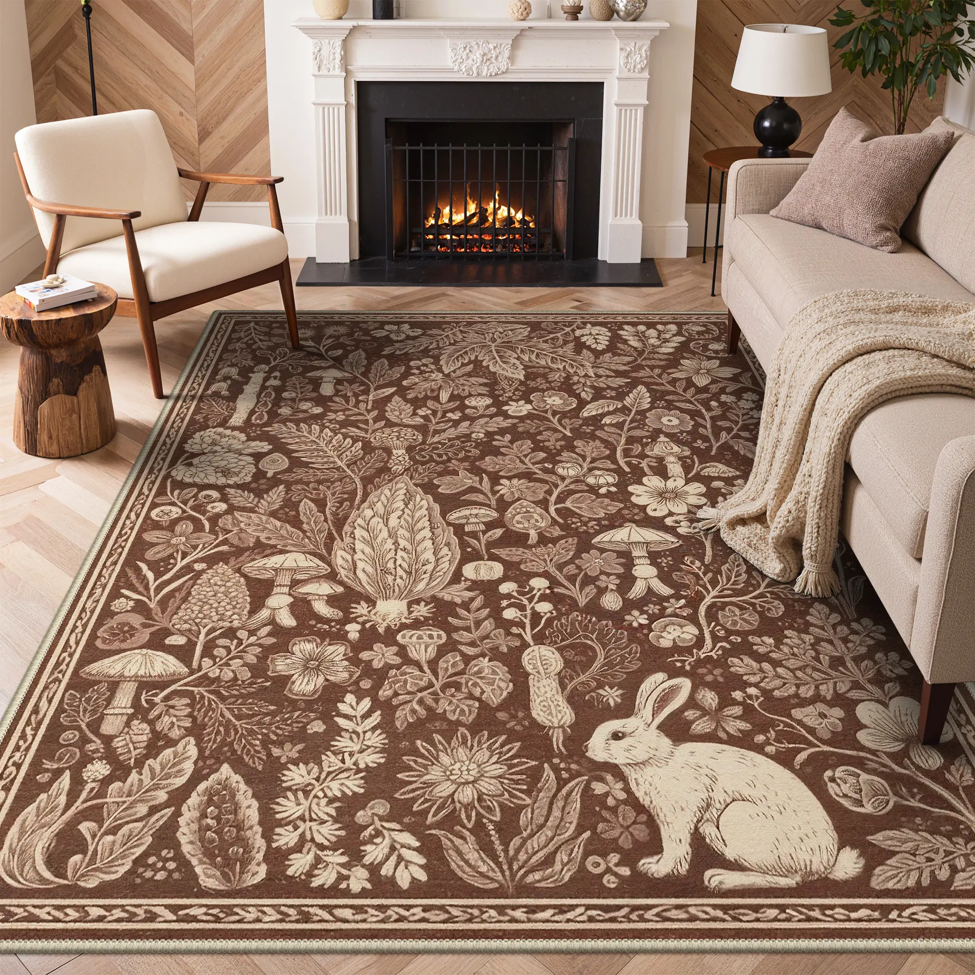 【Deals For You Days】BEIMO Rug – Machine Washable, Pet Friendly, Non-Slip Floor Rug, Soft Area Carpet, Ideal for Living Room, Bedroom, Kitchen, Hallway ,ARN042-BROWN
