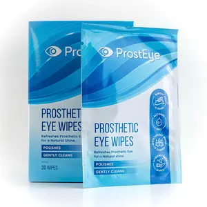 ProstEye Prosthetic Eye Wipes - 20 Count for Acrylic & Glass Prostheses, Alcohol-Free, Moisturizing, Gentle Cleanser, Daily Care