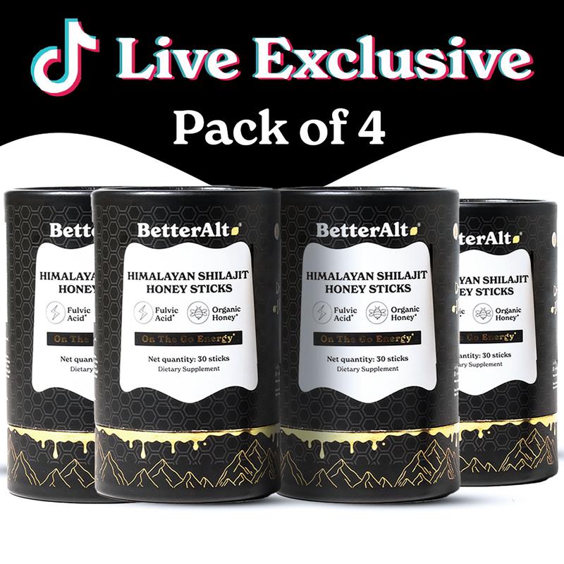 【LIVE Special】Pack of 4 Shilajit Honey Sticks Flavor Sweet