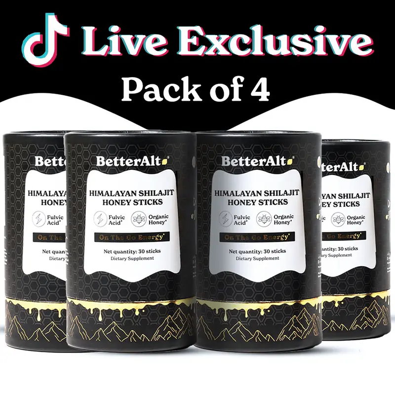 【LIVE Special】Pack of 4 Shilajit Honey Sticks Flavor Sweet