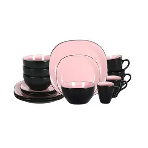 Home VSS, Stoneware Square 16pc Dinnerware Set